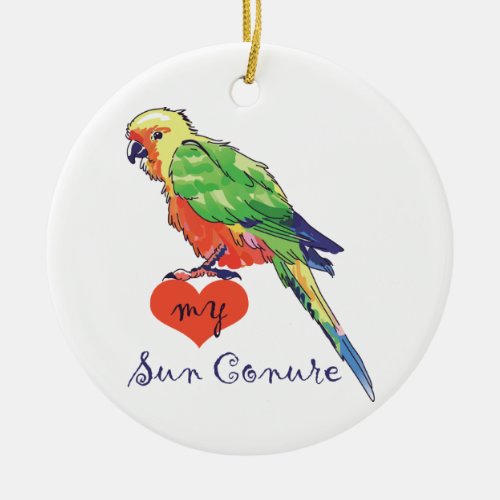 Love My Sun Conure Ceramic Ornament