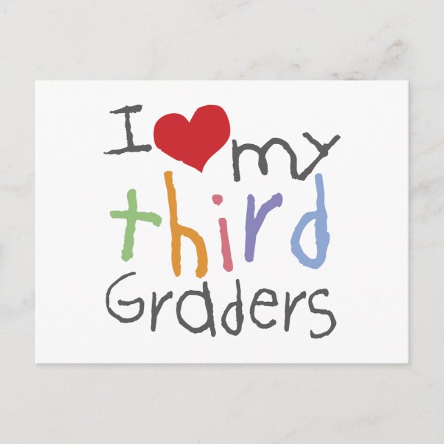 Love My Third Graders Postcard (Front)