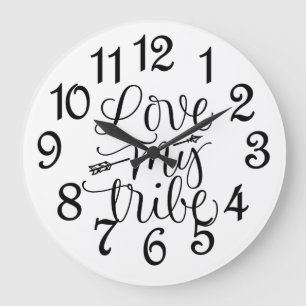 Love My Tribe  Large Clock