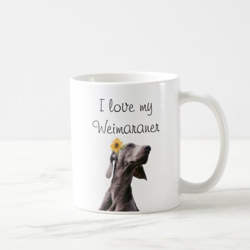 Love My Weimaraner Mug Artistic Sunflower