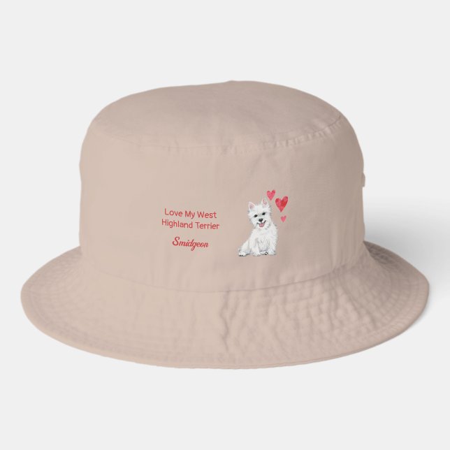Love My West Highland Terrier White Fur Westie  Bucket Hat (Front)