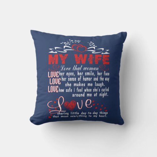 Love my wife throw pillow