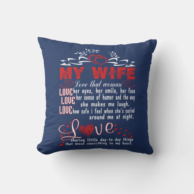 Love my wife throw pillow (Front)