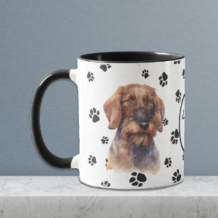 Love My Wire Haired Dachshund Dog Pawprint Mug