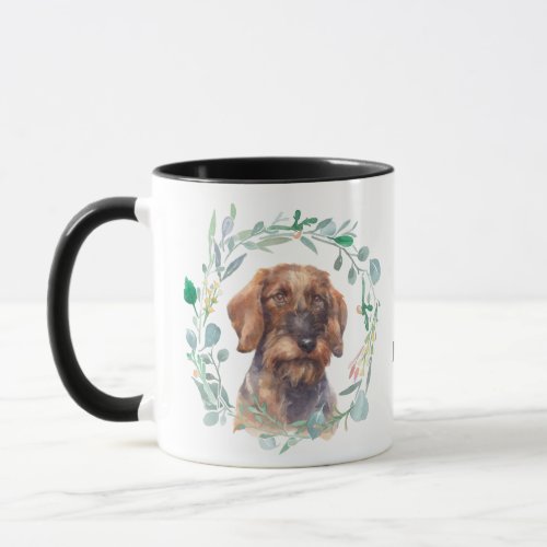 Love My Wire Haired Doxie Wreath Mug