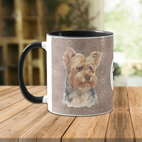 Love My Yorkie Dog Pawprint Mug