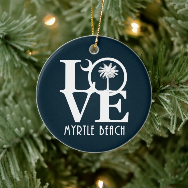LOVE Myrtle Beach South Carolina Ceramic Ornament (Tree)
