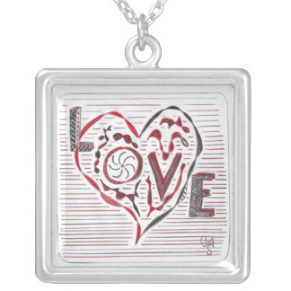 Love n Heart Silver Plated Necklace