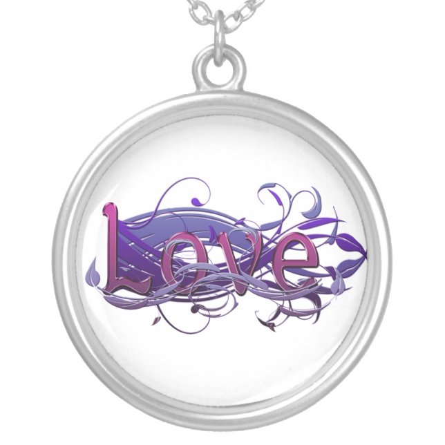 Love n Vines Silver Plated Necklace (Front)