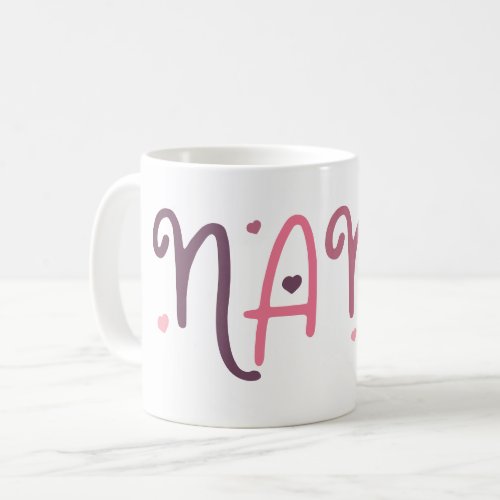 Love Nana Grandmother Typographic Hearts Coffee Mug