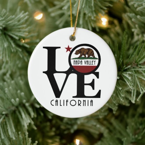 LOVE Napa Valley California  Ceramic Ornament