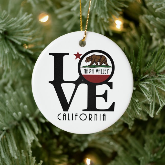 LOVE Napa Valley, California  Ceramic Ornament (Tree)