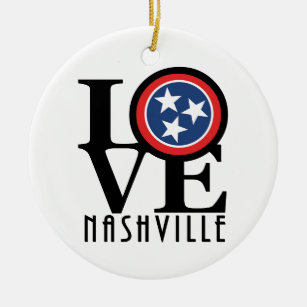 LOVE Nashville Ceramic Ornament
