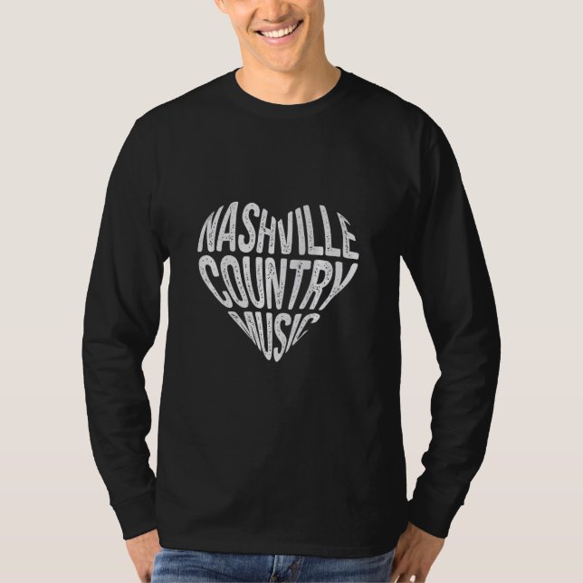 Love Nashville Tennessee Country Music Guitar Play T-Shirt (Front)