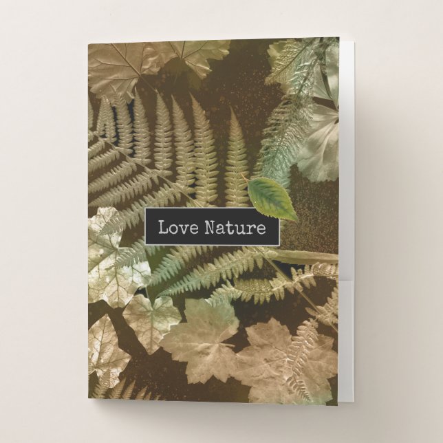 Love Nature Ferny Leaf Print   Pocket Folder (Front)