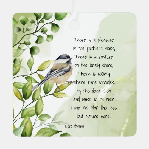 Love Nature Inspirational Quote Lord Byron  Cerami Metal Ornament