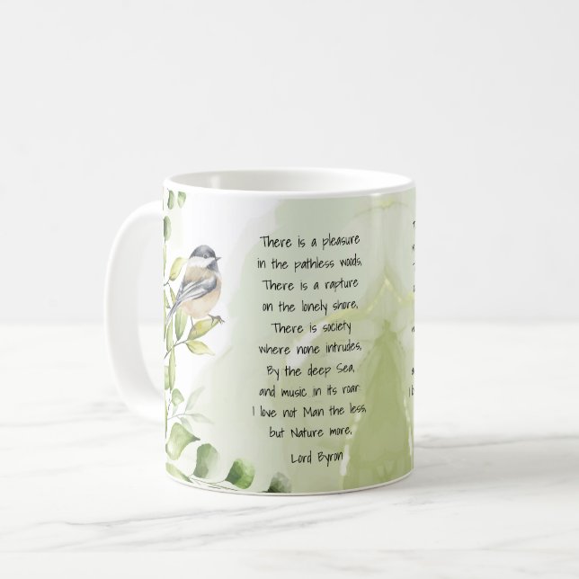 Love Nature Inspirational Quote Lord Byron  Coffee Mug (Front Left)