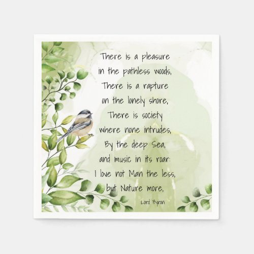 Love Nature Inspirational Quote Lord Byron  Napkins