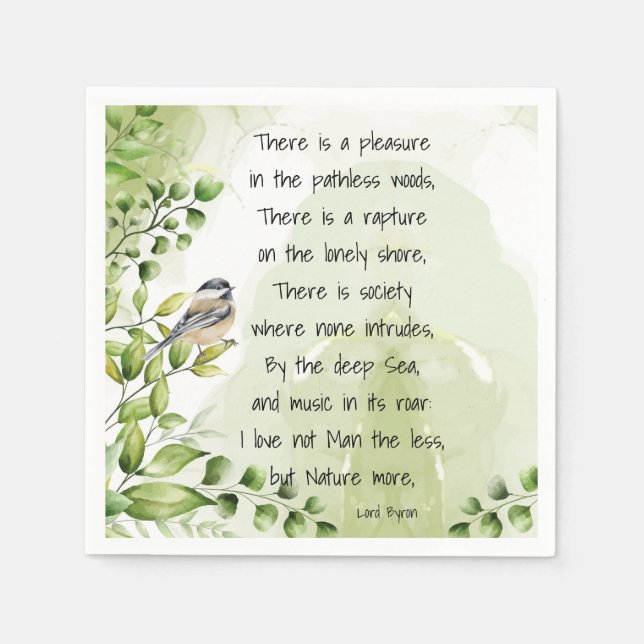 Love Nature Inspirational Quote Lord Byron  Napkins (Front)