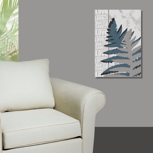 Love Nature Stylized Gray Fern Leaves Poster (Love Nature Stylized Gray Fern Leaves Poster)
