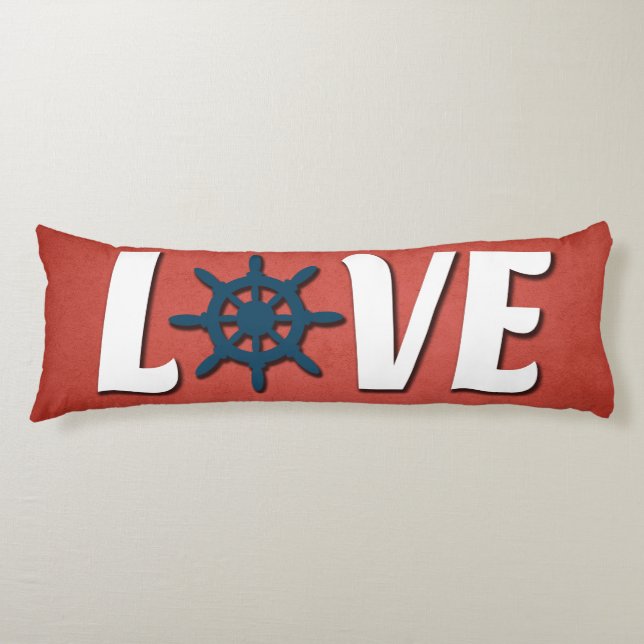 Love nautical design body pillow (Front)