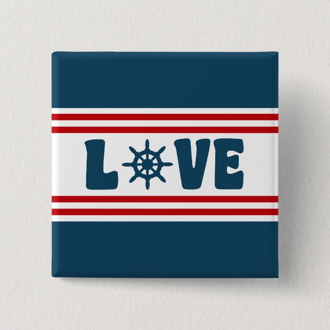 Love nautical design button (Front)