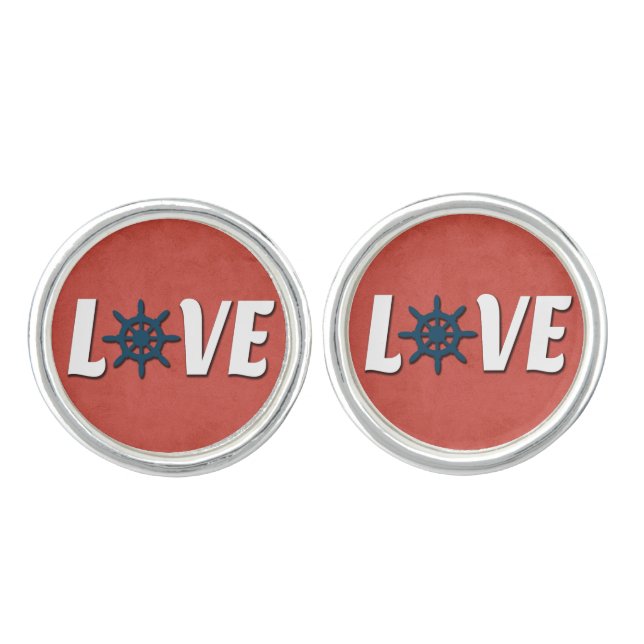 Love nautical design cufflinks (Front)