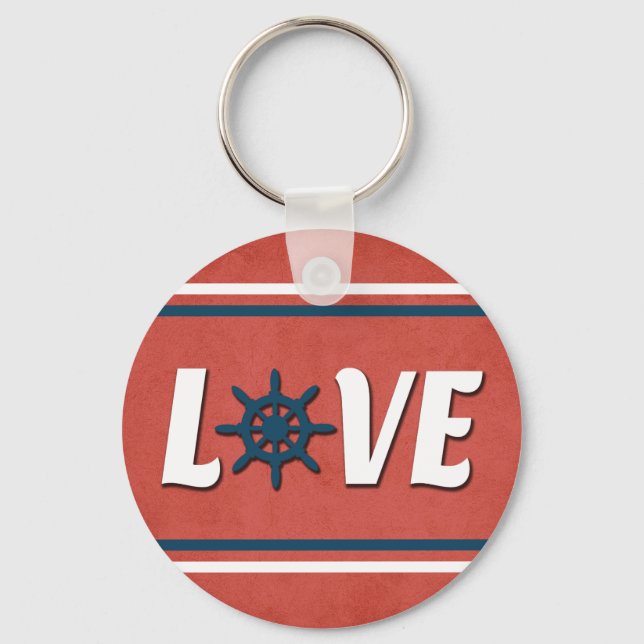 Love nautical design keychain (Front)