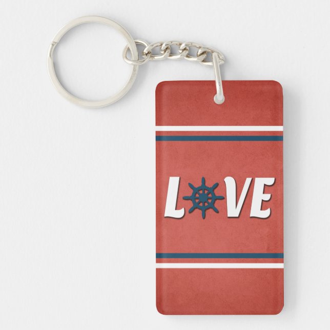 Love nautical design keychain (Front)