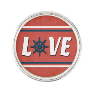 Love nautical design lapel pin