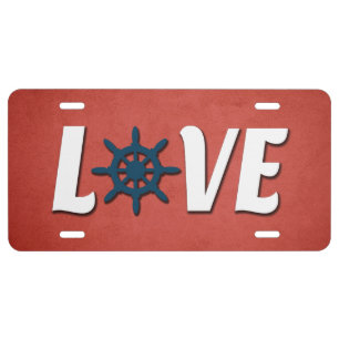 Love nautical design license plate