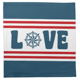 Love nautical design napkin