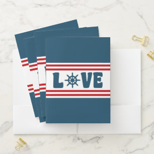 Love nautical design pocket folder