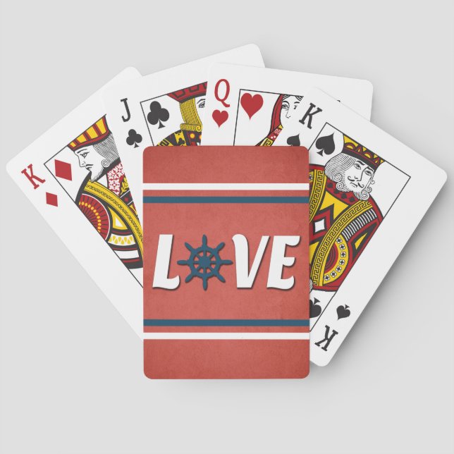 Love nautical design poker cards (Back)