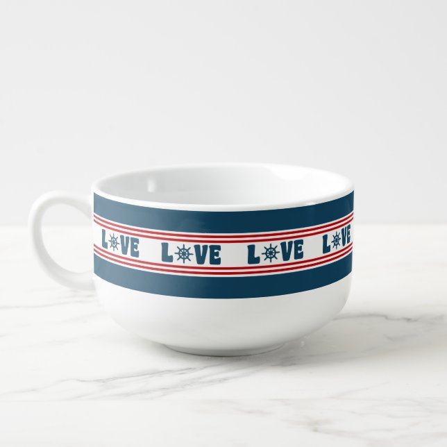 Love nautical design soup mug (Right)