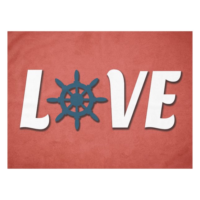 Love nautical design tablecloth (Front (Horizontal))