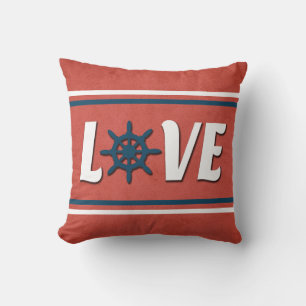Love nautical design throw pillow