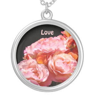 LOVE necklace Rose Flower Bouquet Roses