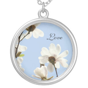 Love Necklaces gifts White Magnolias Flowers