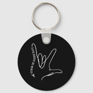 Love Need No Word ASL Autism Awareness SPED Teache Keychain