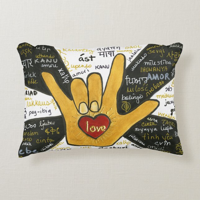 Love Needs No Translation Accent Pillow (Front)