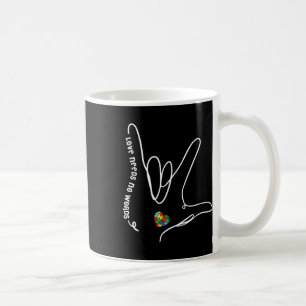 Love Needs No Words Asl Puzzle Piece Heart Autism Coffee Mug