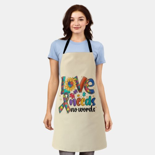 Love Needs No Words Autism Apron