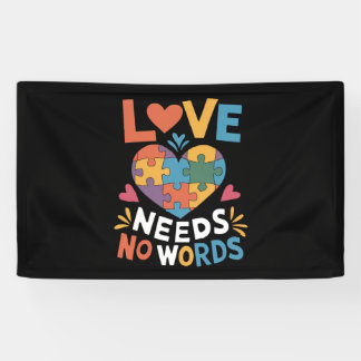 Love Needs No Words Autism Awareness Banner