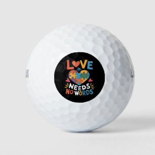 Love Needs No Words Autism Awareness Golf Balls