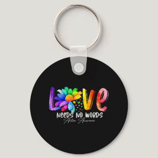 Love Needs No Words Autism Awareness Keychain