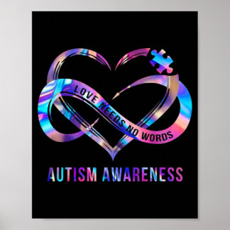 Love Needs No Words Autism Awareness Poster