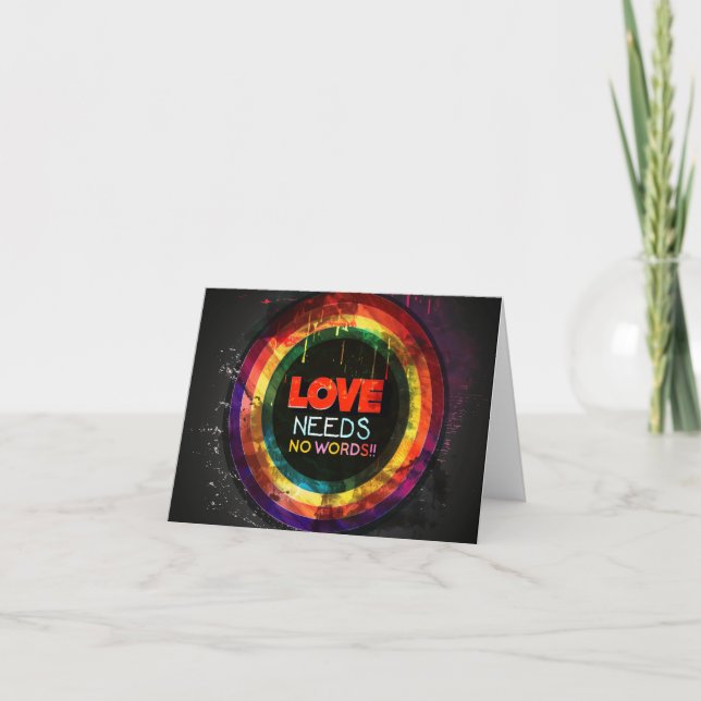 Love Needs No Words Digital Art Holiday Card (Front)
