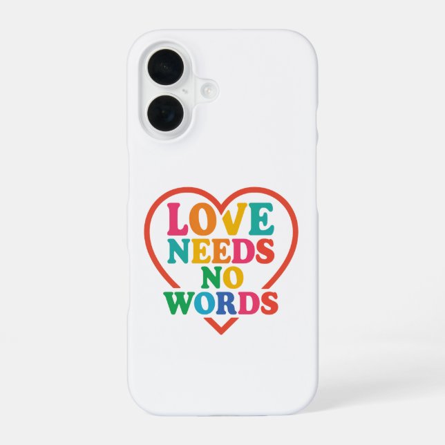 Love Needs No Words | Nonverbal Child Awareness iPhone Case (Back)