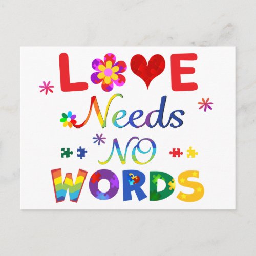 Love Needs No Words Postcard